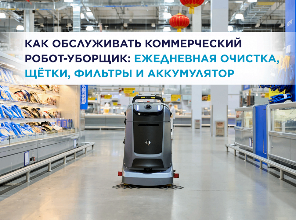 Как обслуживать коммерческий робот-уборщик: ежедневная очистка, щётки, фильтры и аккумулятор